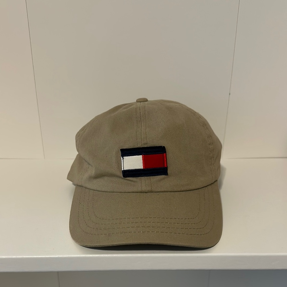 Vintage 90s Tommy Hilfiger Khaki Cap with Iconic Logo